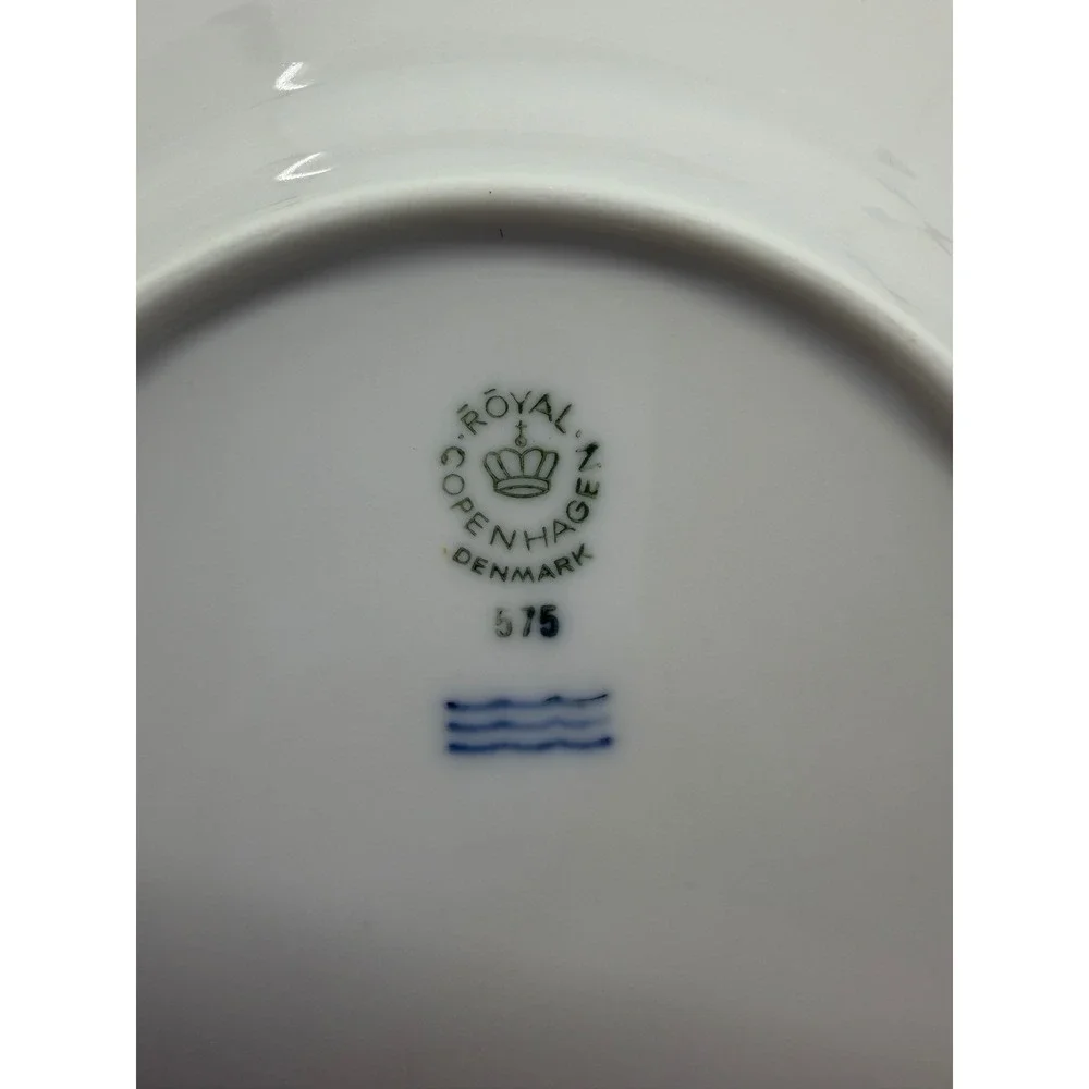 Royal Copenhagen White Half Lace Bread/Butter Plates Set of 2 Denmark Fluted